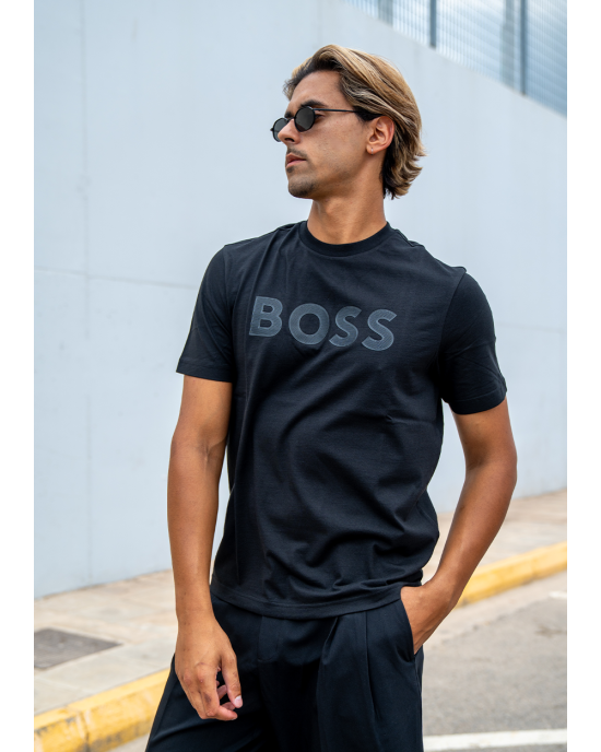 T-Shirt Boss μαύρο ΚΟΝΤΟΜΑΝΙΚΕΣ