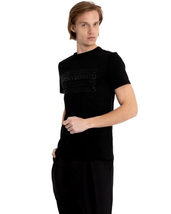 T-shirt Antony Morato μαύρο ΚΟΝΤΟΜΑΝΙΚΕΣ