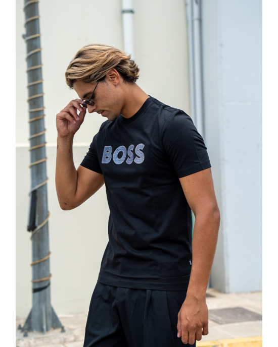 T-Shirt Boss μαύρο ΚΟΝΤΟΜΑΝΙΚΕΣ