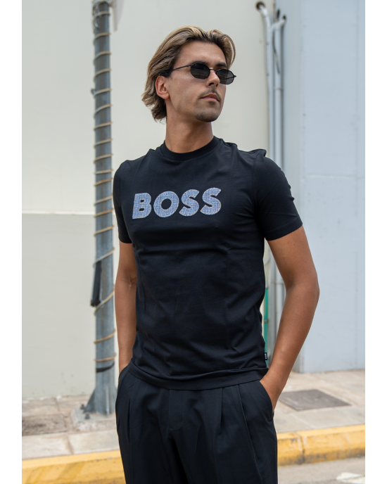 T-Shirt Boss μαύρο ΚΟΝΤΟΜΑΝΙΚΕΣ