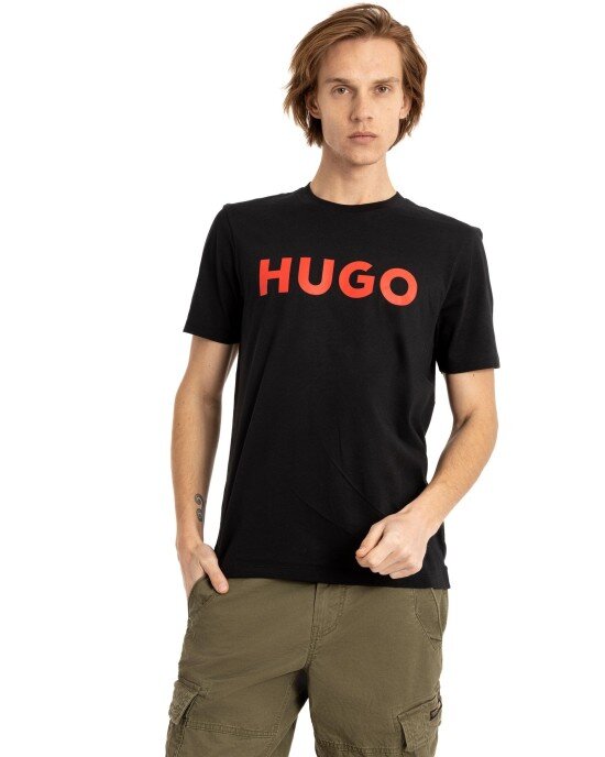 T-Shirt Hugo μαύρο ΚΟΝΤΟΜΑΝΙΚΕΣ