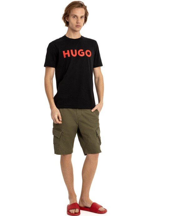 T-Shirt Hugo μαύρο ΚΟΝΤΟΜΑΝΙΚΕΣ