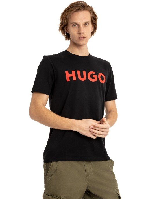 T-Shirt Hugo μαύρο ΚΟΝΤΟΜΑΝΙΚΕΣ