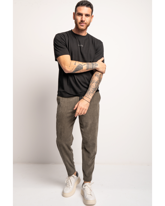 T-Shirt Boss μαύρο ΚΟΝΤΟΜΑΝΙΚΕΣ