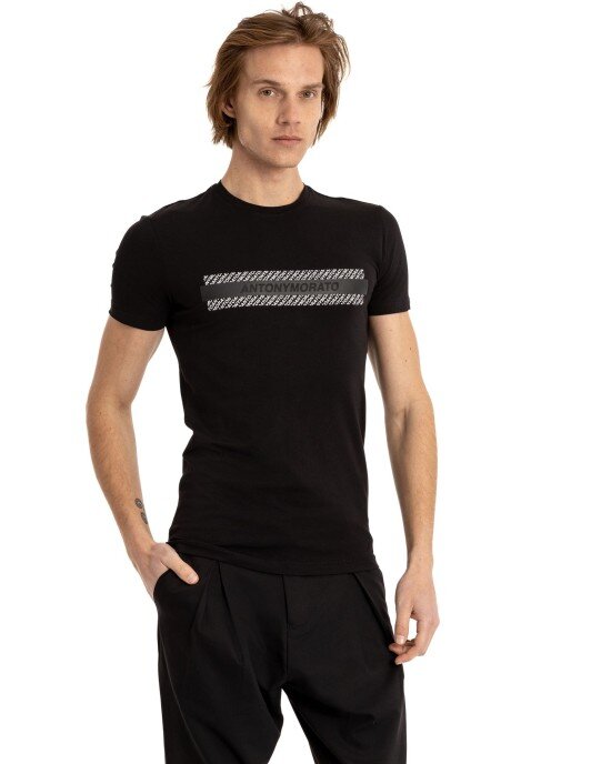 T-shirt Antony Morato μαύρο ΚΟΝΤΟΜΑΝΙΚΕΣ