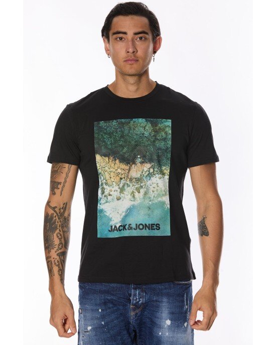 T-shirt Jack n Jones μαύρο