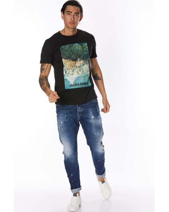 T-shirt Jack n Jones μαύρο T-shirt Jack n Jones μαύρο