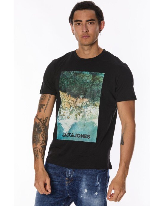 T-shirt Jack n Jones μαύρο