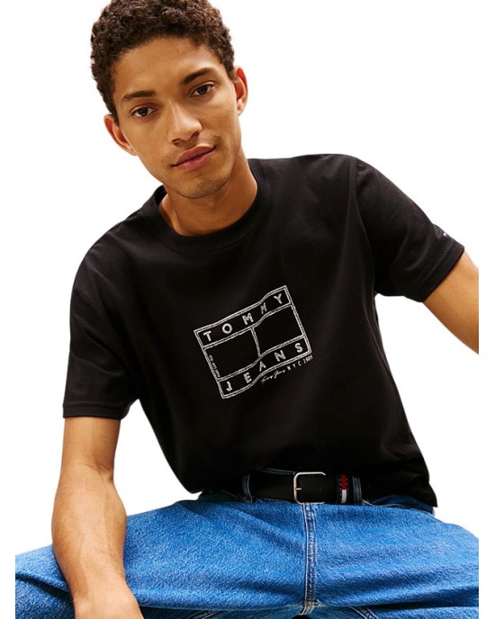 T-shirt Tommy Jeans μαύρο ΚΟΝΤΟΜΑΝΙΚΕΣ