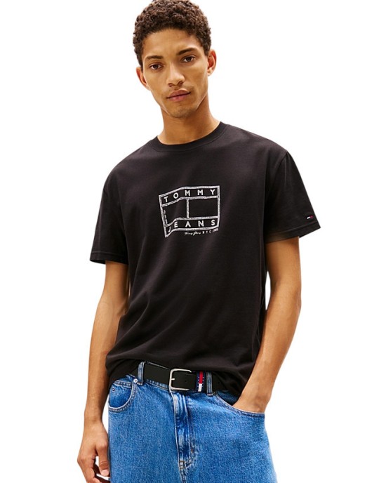 T-shirt Tommy Jeans μαύρο ΚΟΝΤΟΜΑΝΙΚΕΣ