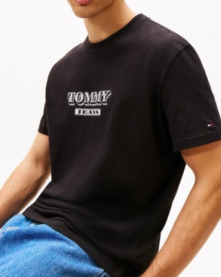 T-shirt Tommy Jeans μαύρο