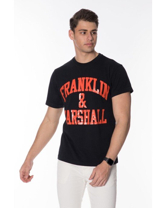 T-shirt Franklin Marshall Μαύρο T-shirt Franklin Marshall Μαύρο