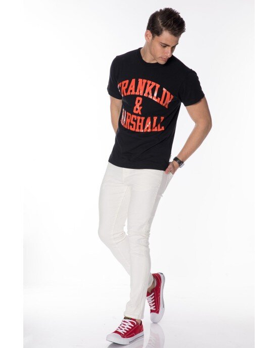 T-shirt Franklin Marshall Μαύρο T-shirt Franklin Marshall Μαύρο