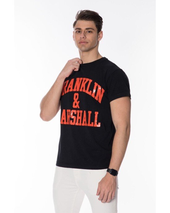 T-shirt Franklin Marshall Μαύρο T-shirt Franklin Marshall Μαύρο