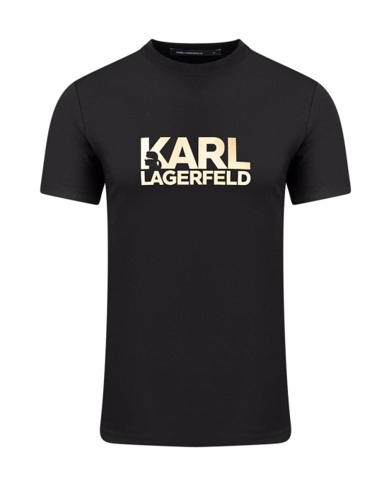 T-shirt Karl Lagerfeld μαύρο ΚΟΝΤΟΜΑΝΙΚΕΣ