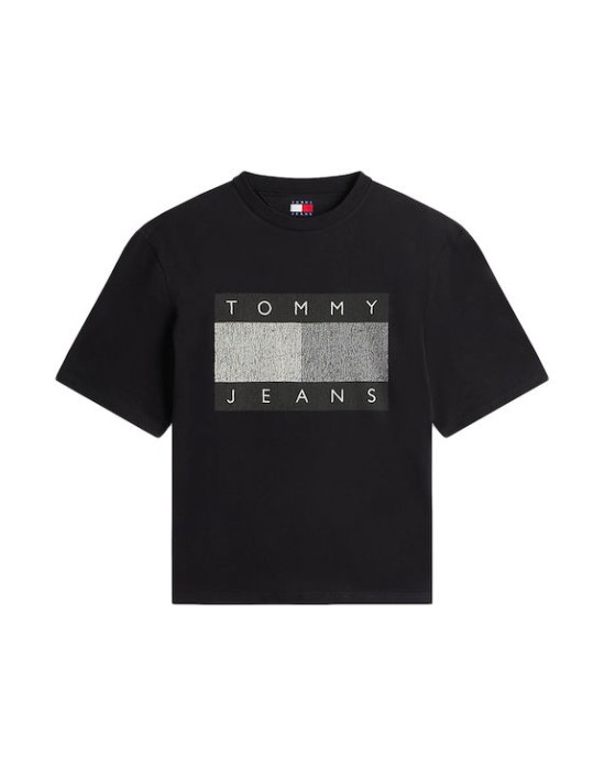 T-shirt Tommy Jeans μαύρο ΚΟΝΤΟΜΑΝΙΚΕΣ