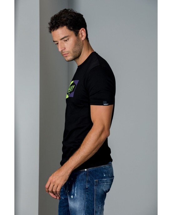 T-Shirt Henry μαύρη T-Shirt Henry μαύρη