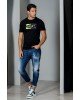 T-Shirt Henry μαύρη T-Shirt Henry μαύρη