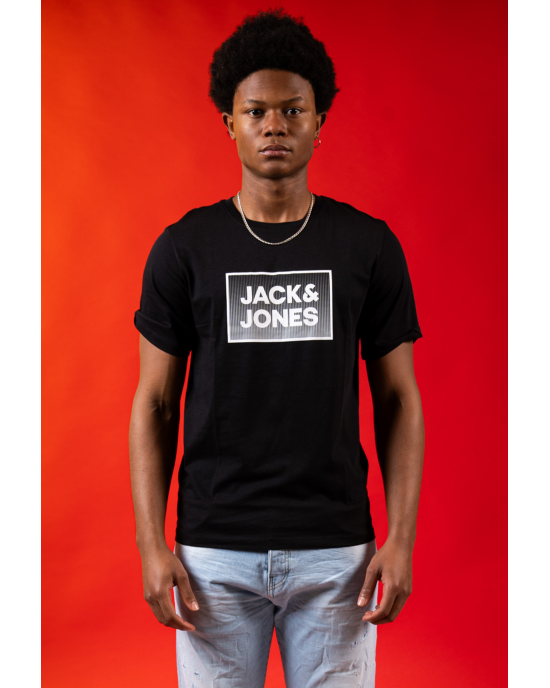 T-shirt Jack n Jones μαύρο ΚΟΝΤΟΜΑΝΙΚΕΣ