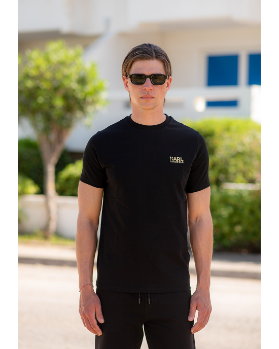 T-shirt Karl Lagerfeld μαύρο ΚΟΝΤΟΜΑΝΙΚΕΣ
