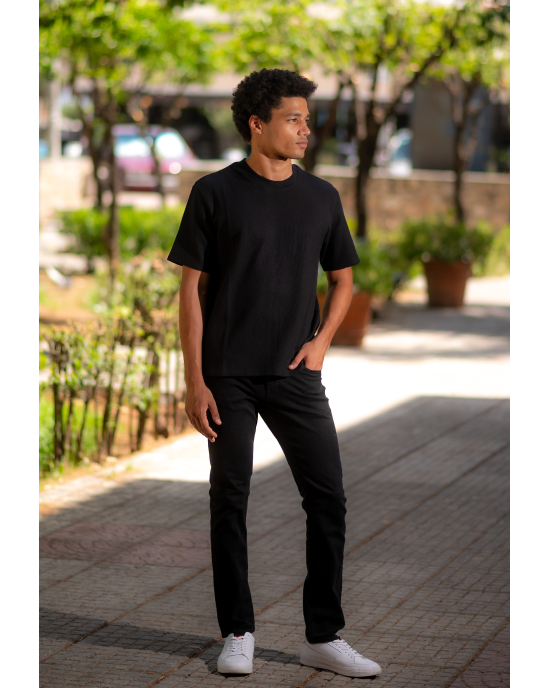 T-shirt Jack n Jones μαύρο ΚΟΝΤΟΜΑΝΙΚΕΣ