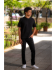 T-shirt Jack n Jones μαύρο ΚΟΝΤΟΜΑΝΙΚΕΣ