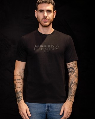 T-shirt Jack n Jones μαύρο