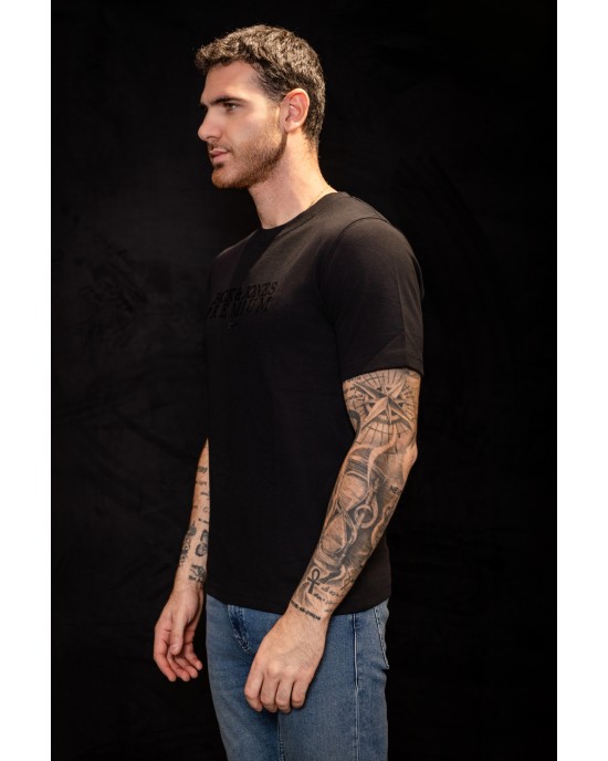 T-shirt Jack n Jones μαύρο ΚΟΝΤΟΜΑΝΙΚΕΣ