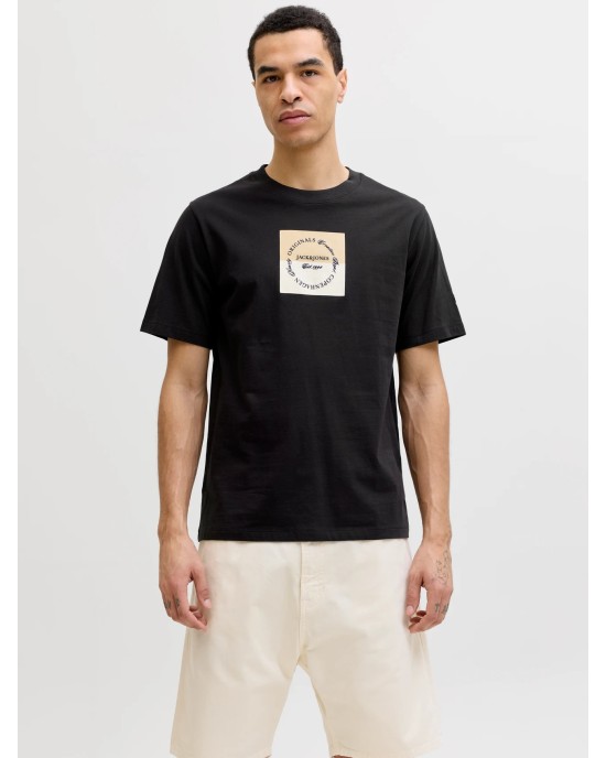T-shirt Jack n Jones μαύρο ΚΟΝΤΟΜΑΝΙΚΕΣ