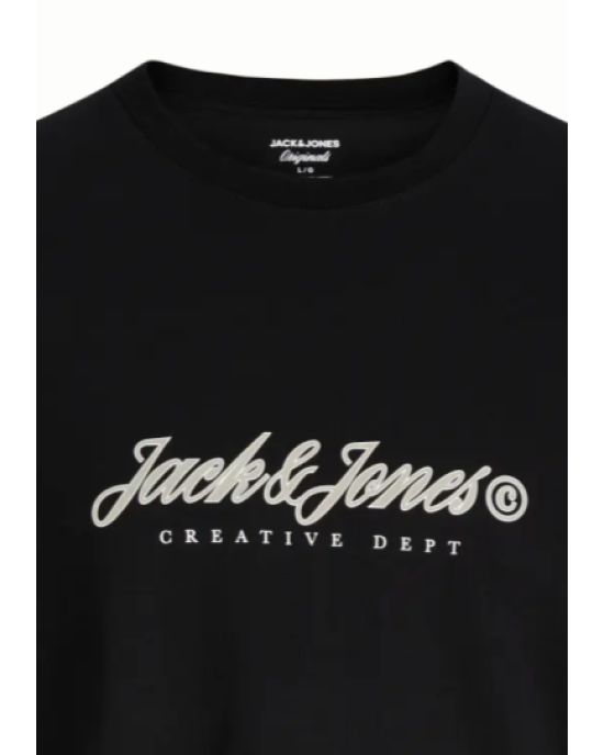 T-shirt Jack n Jones μαύρο ΚΟΝΤΟΜΑΝΙΚΕΣ