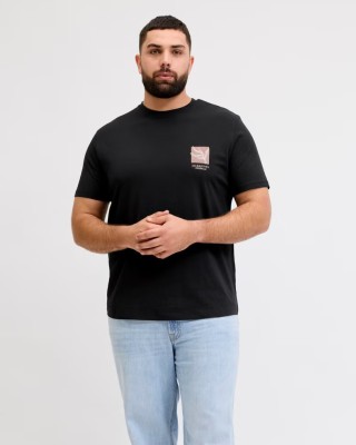 T-shirt Jack n Jones Plus Size μαύρο