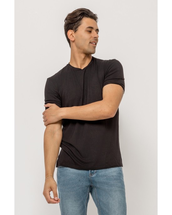 T-shirt Vittorio μαύρη ΚΟΝΤΟΜΑΝΙΚΕΣ