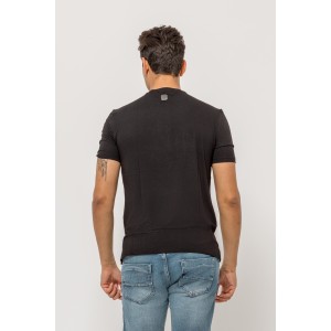 T-shirt Vittorio μαύρο T-shirt Vittorio μαύρο