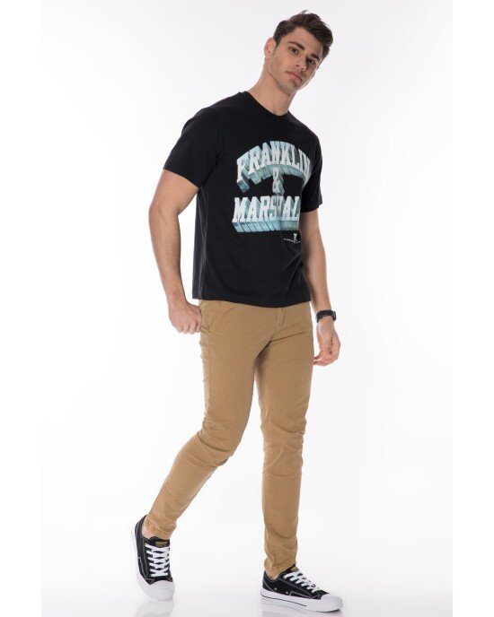 T-shirt Franklin Marshall Μαύρο T-shirt Franklin Marshall Μαύρο