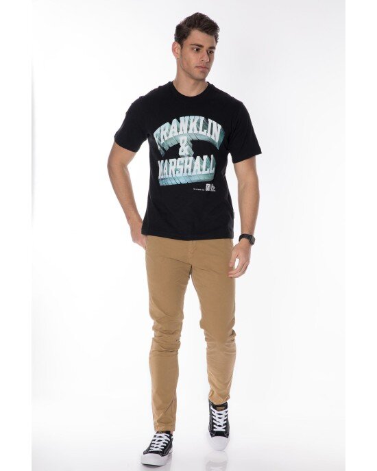 T-shirt Franklin Marshall Μαύρο T-shirt Franklin Marshall Μαύρο
