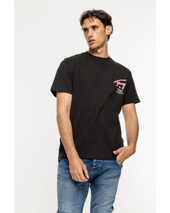 T-shirt Tommy Jeans μαύρο ΚΟΝΤΟΜΑΝΙΚΕΣ