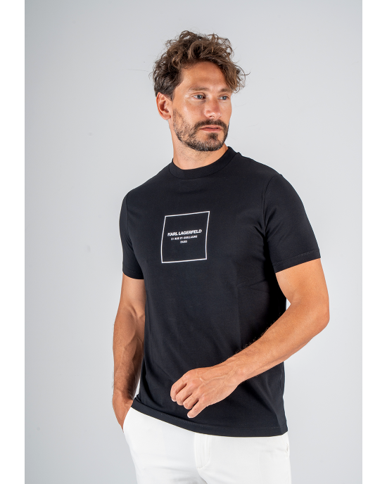 T-shirt Karl Lagerfeld μαύρο ΚΟΝΤΟΜΑΝΙΚΕΣ