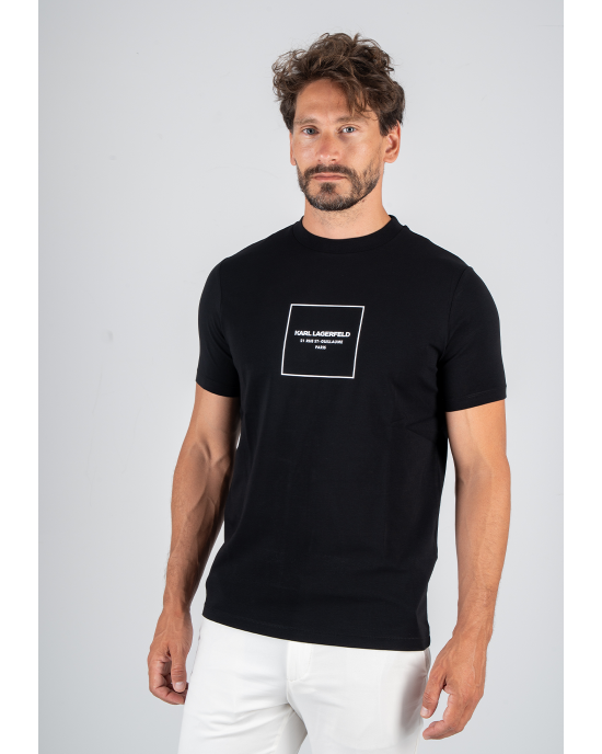 T-shirt Karl Lagerfeld μαύρο ΚΟΝΤΟΜΑΝΙΚΕΣ