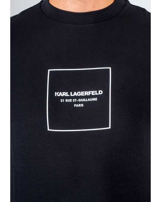 T-shirt Karl Lagerfeld μαύρο ΚΟΝΤΟΜΑΝΙΚΕΣ