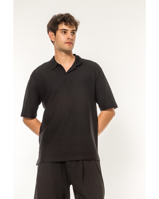 T-shirt Vittorio μαύρο ΚΟΝΤΟΜΑΝΙΚΕΣ