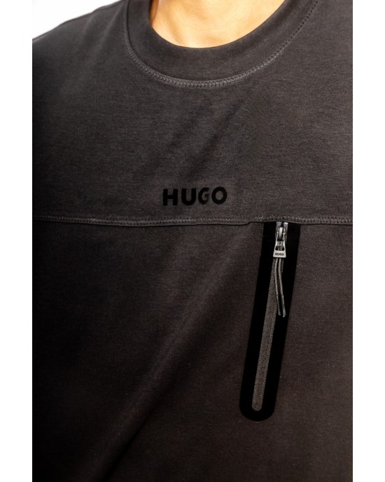 T-Shirt Hugo μαύρο ΚΟΝΤΟΜΑΝΙΚΕΣ