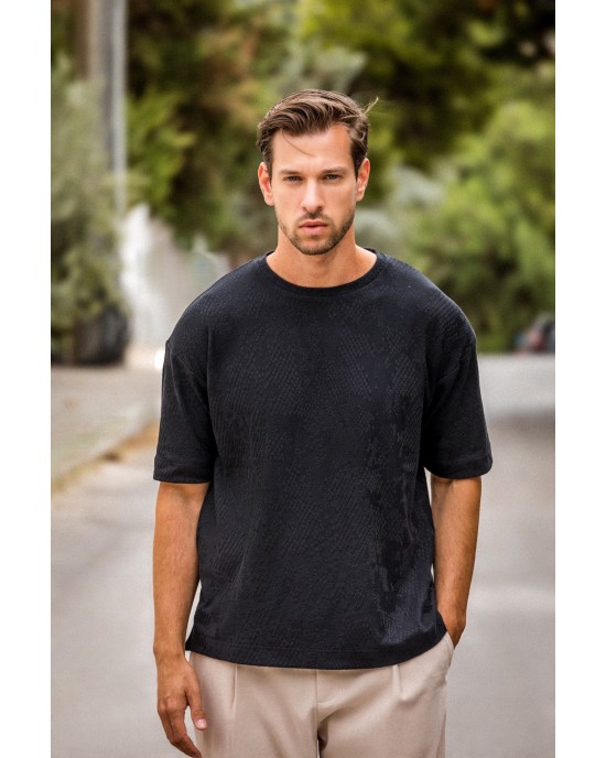 T-shirt Vittorio μαύρο ΚΟΝΤΟΜΑΝΙΚΕΣ