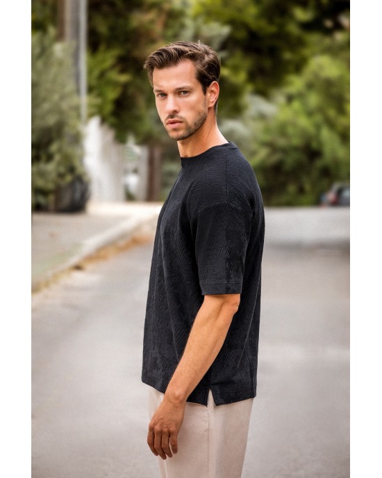 T-shirt Vittorio μαύρο ΚΟΝΤΟΜΑΝΙΚΕΣ