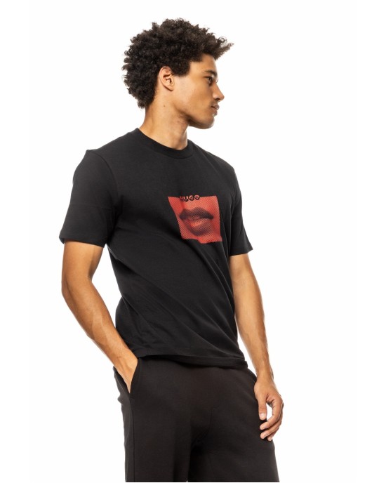 T-Shirt Hugo μαύρο ΚΟΝΤΟΜΑΝΙΚΕΣ