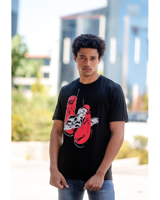 T-Shirt Hugo μαύρο ΚΟΝΤΟΜΑΝΙΚΕΣ
