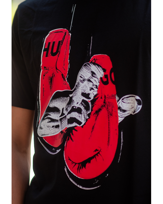 T-Shirt Hugo μαύρο ΚΟΝΤΟΜΑΝΙΚΕΣ