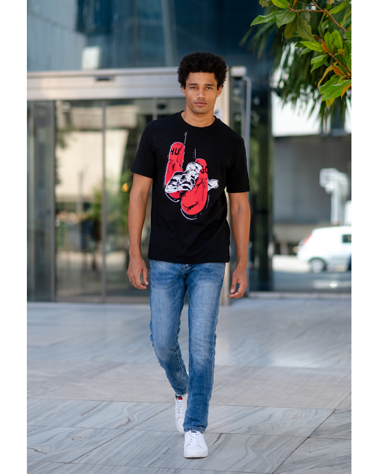 T-Shirt Hugo μαύρο ΚΟΝΤΟΜΑΝΙΚΕΣ