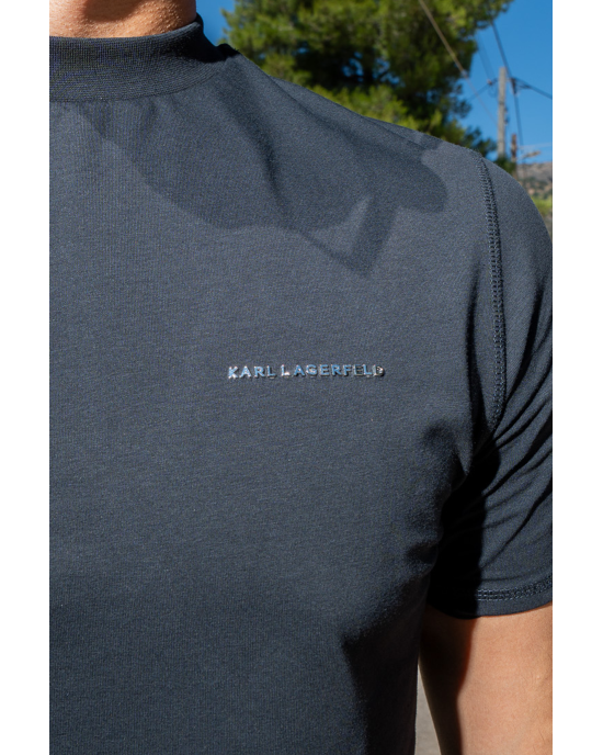 T-shirt Karl Lagerfeld μαύρο ΚΟΝΤΟΜΑΝΙΚΕΣ