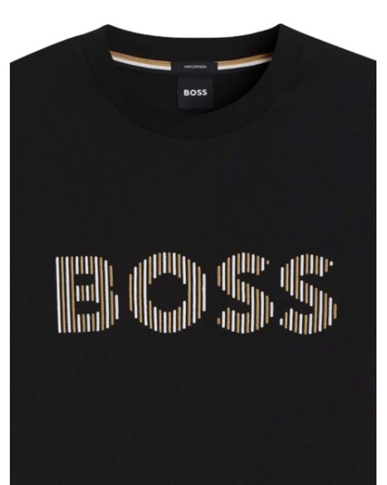 T-Shirt Boss μαύρο ΚΟΝΤΟΜΑΝΙΚΕΣ