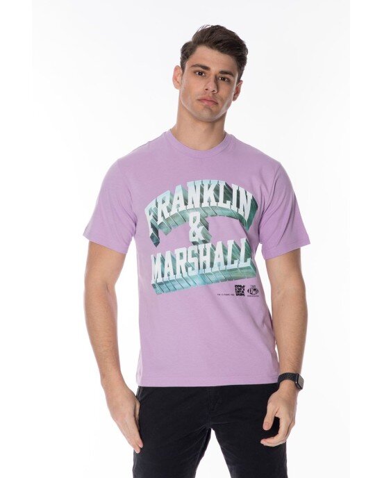 T-shirt Franklin Marshall Μωβ T-shirt Franklin Marshall Μωβ